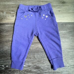 Old Navy Purple Stars Sweatpants with Elastic Waistband 12-18M